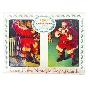Coca-Cola Christmas Playing Cards‎ Vintage Set 1993 Limited Edition Tin Santa